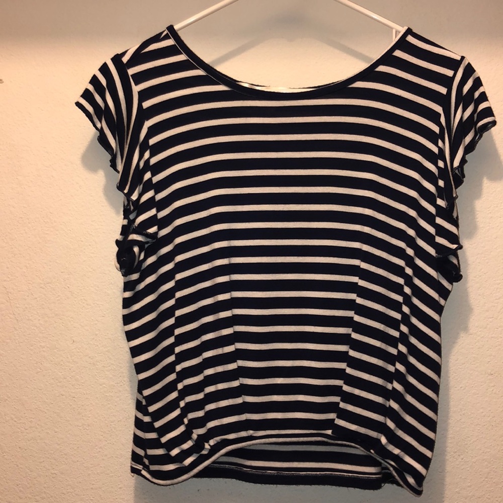 Navy Blue Striped Shirt